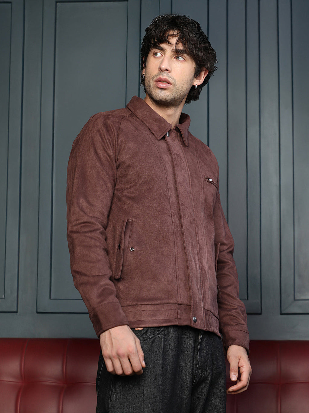 Suede Bomber Jacket