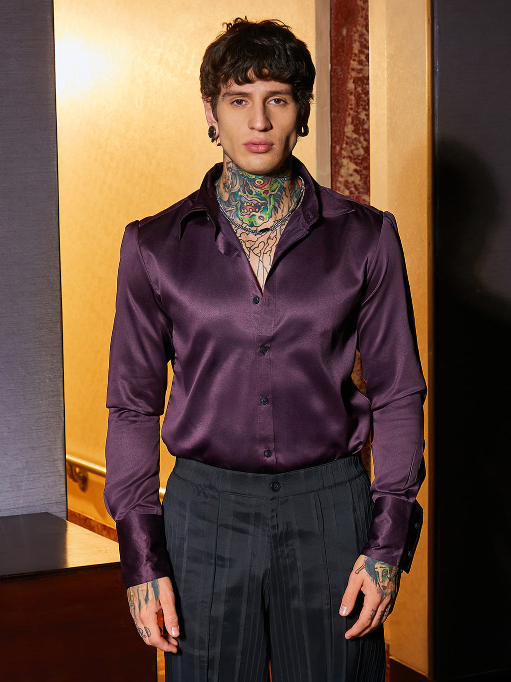 Solid Satin Shirt