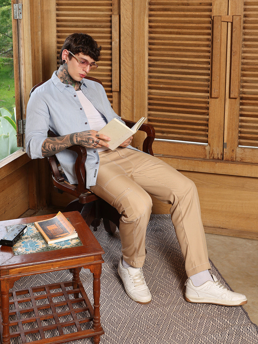 Lattice-Woven Shirt