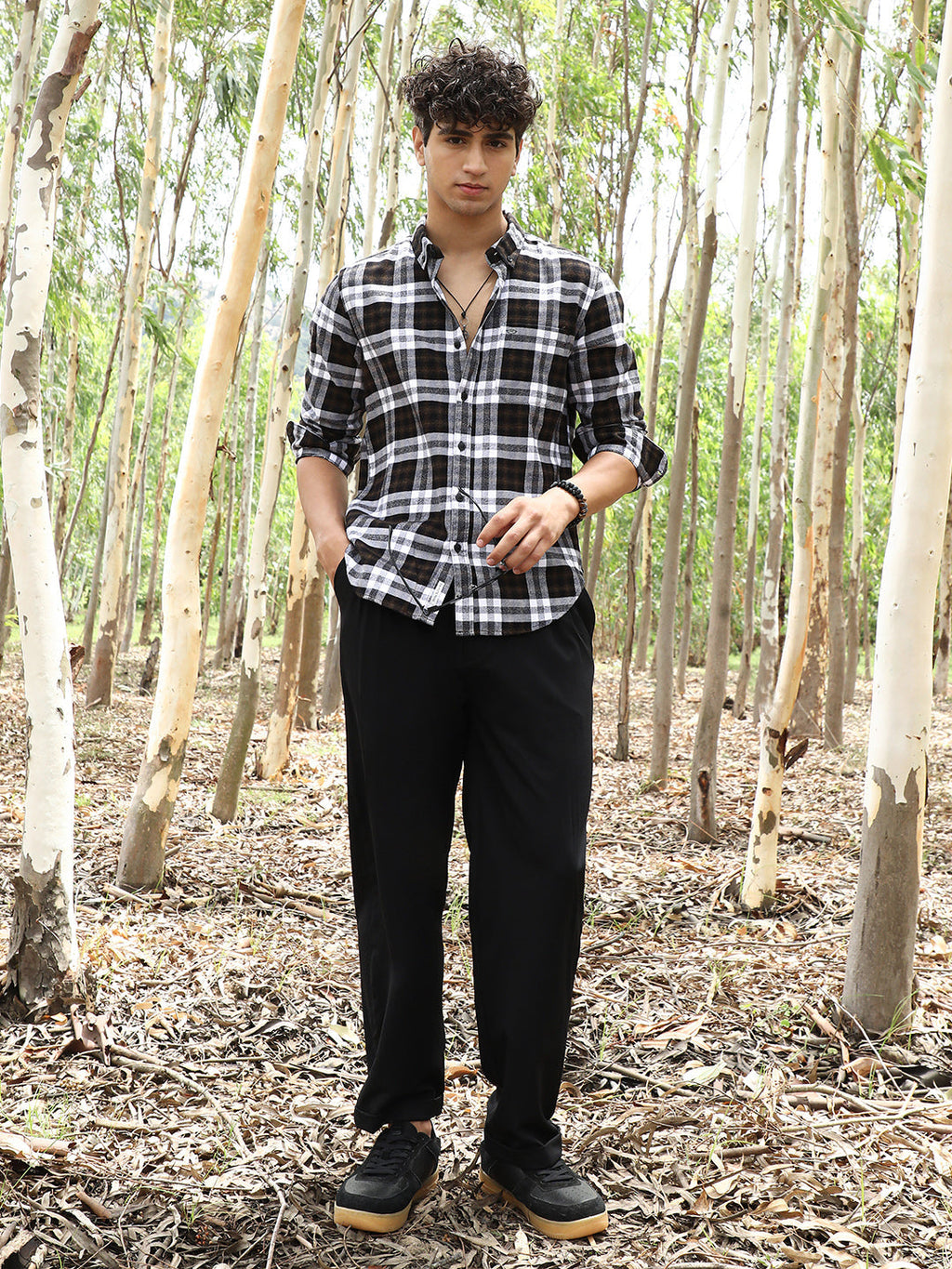 Tartan-Woven Regular Shirt