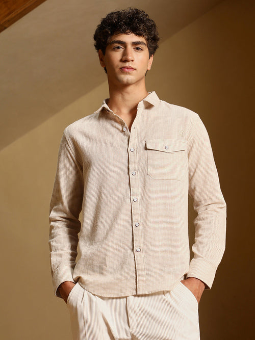 Candy-Stripe Jacquard Shirt