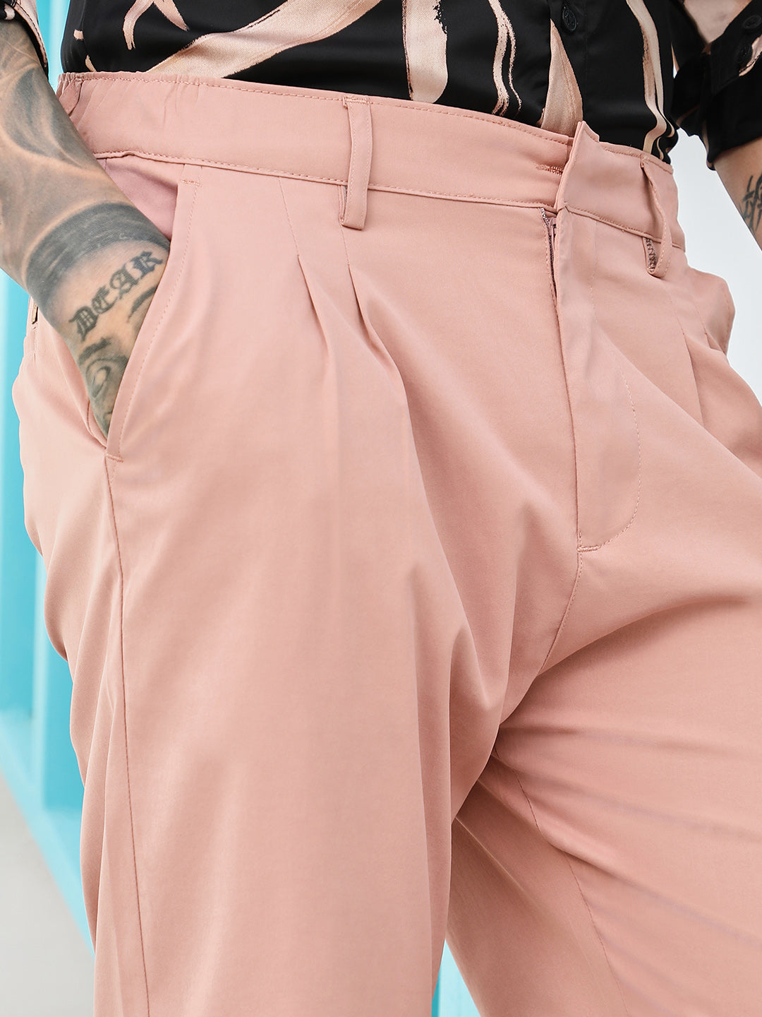 Double-Pleated Tailored Trousers