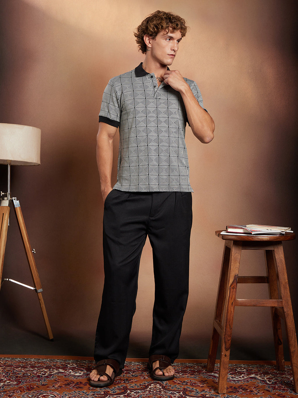 Optical-Illusion Polo T-Shirt